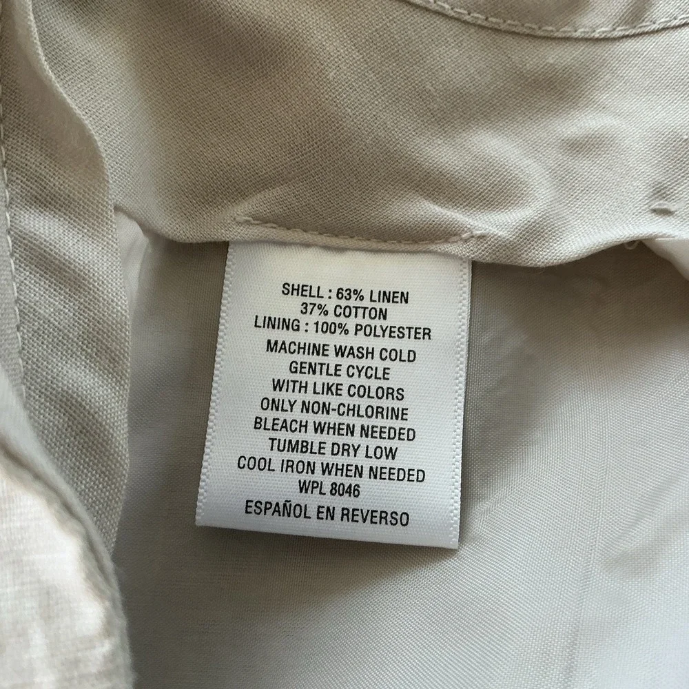 INC Pants Mens 36x32 Linen Blend Tan Flat Front Lightweight Comfort Classic
